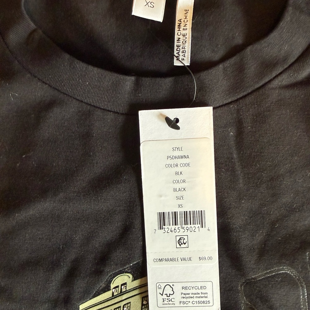DKNY Black Women's Tee with Fashion Graphic BRAND NEW! - Picture 3 of 3